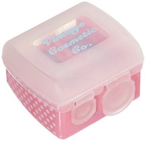 The Vintage Cosmetic Company Duo Pencil Sharpener - Pink Polka Dot - ADDROS.COM